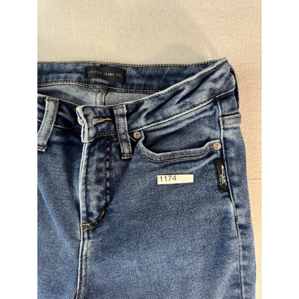 Silver Jeans Co Jeans Womens High Note Skinny Denim Blue Wash Size 26x29